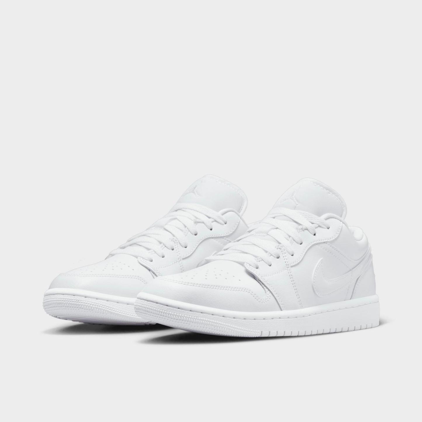 Women's Air Jordan 1 Low SE Casual Shoes - White/White/White - Left shoe facing left. Outside of the shoe. - view 2