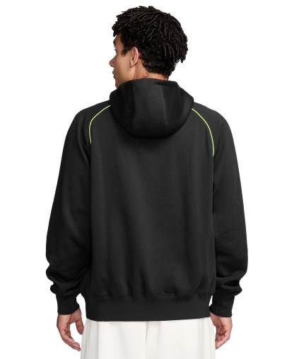 Nike Men's Air Fleece Pullover Hoodie - Black/Volt