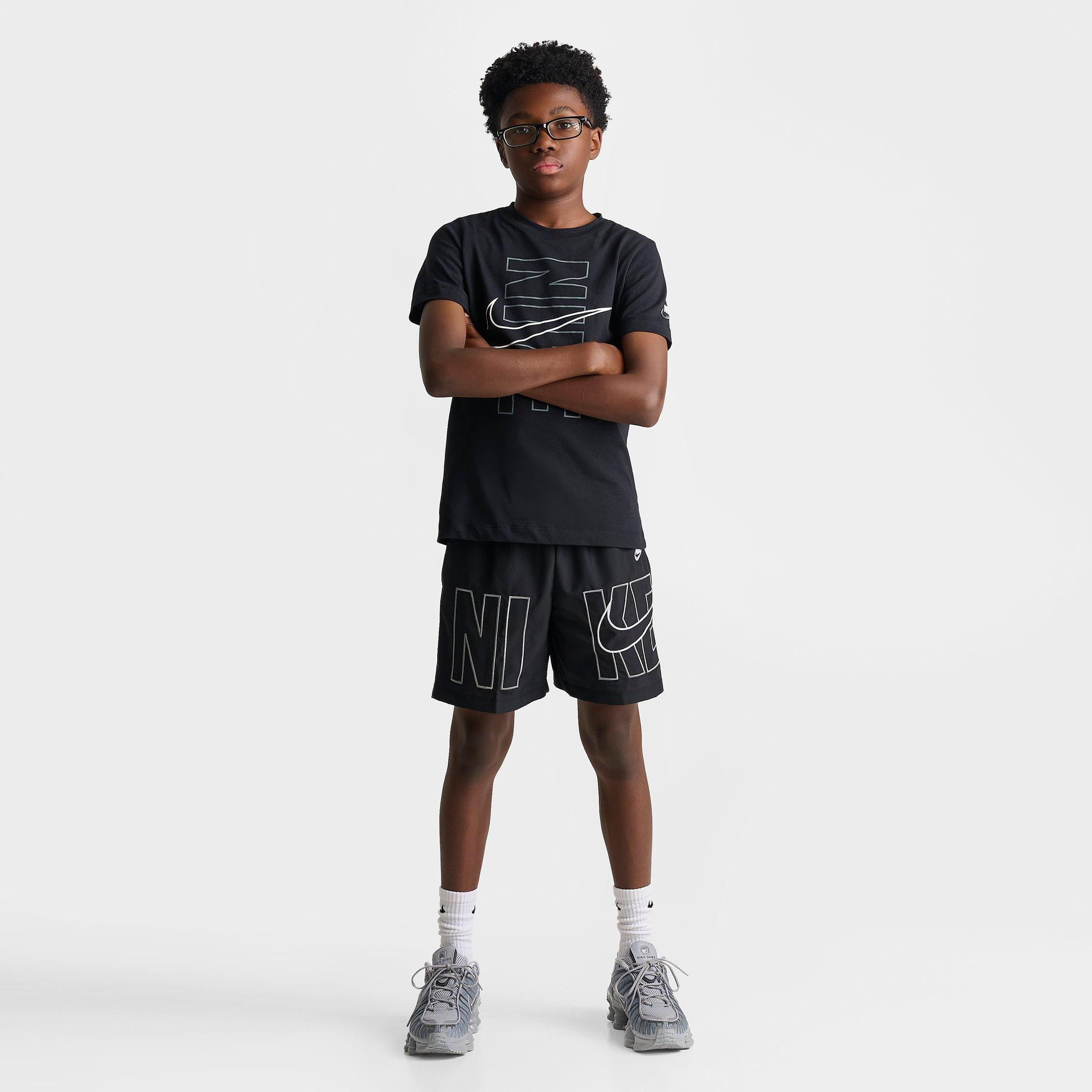 Big Kids' Nithtke Multi Dri-FIT Graphic Training Shorts - Black/White