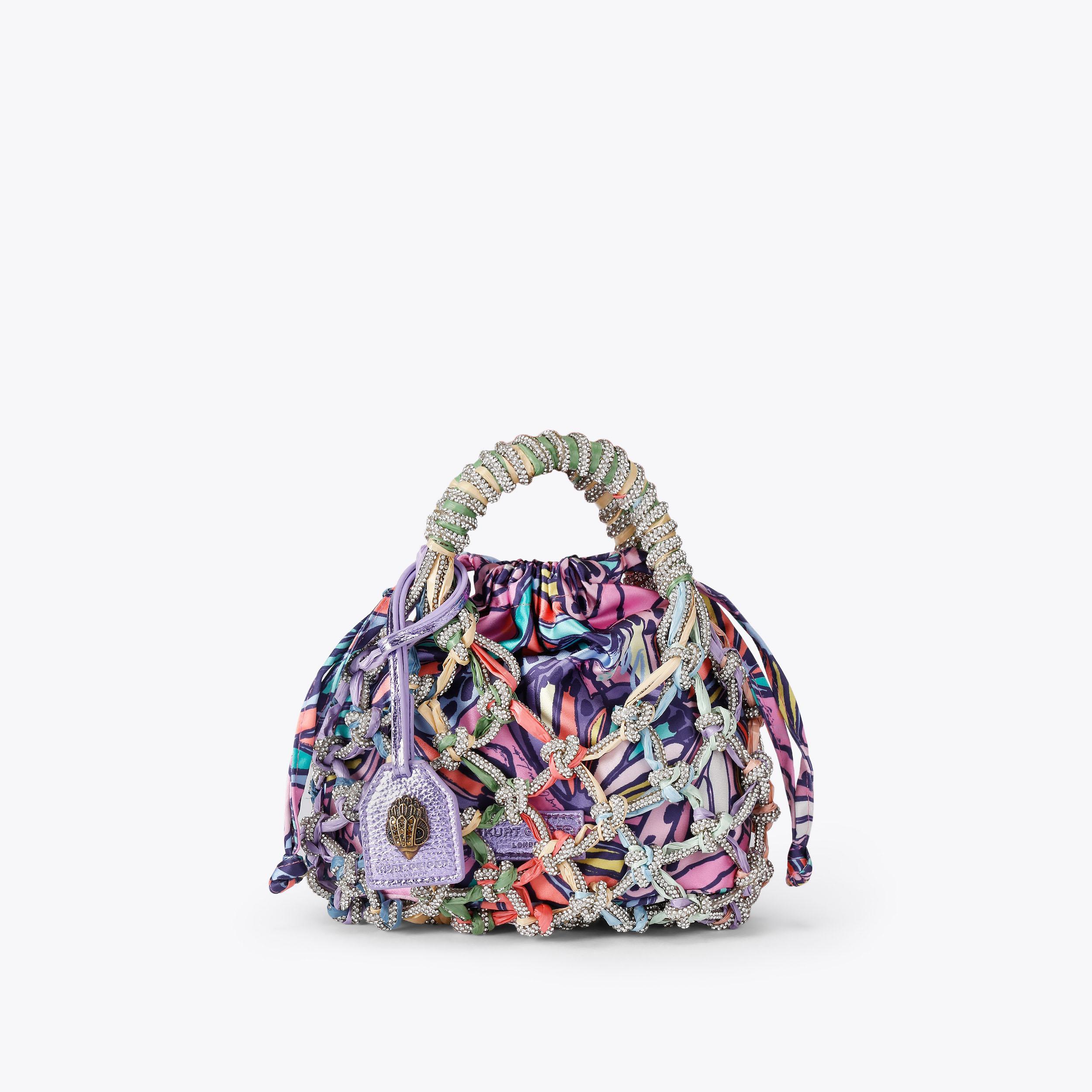 Kurt Geiger London Small Macrame Crystal Bag - Purple