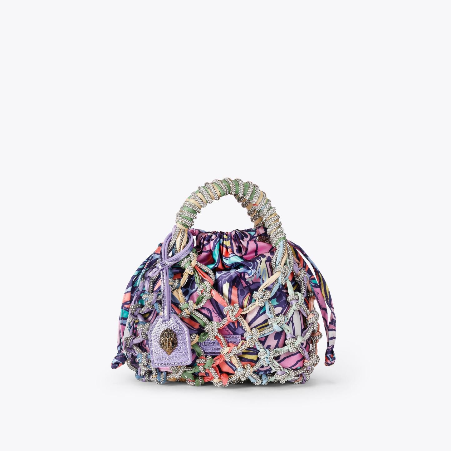 Kurt Geiger London Small Macrame Crystal Bag - Purple