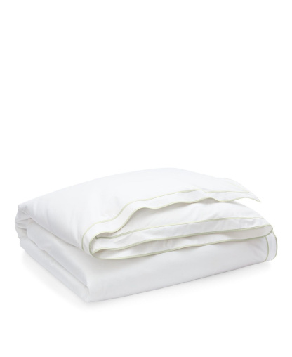 Lauren Ralph Lauren Spencer Sateen Border Duvet Cover, Full/Queen - White & Sage