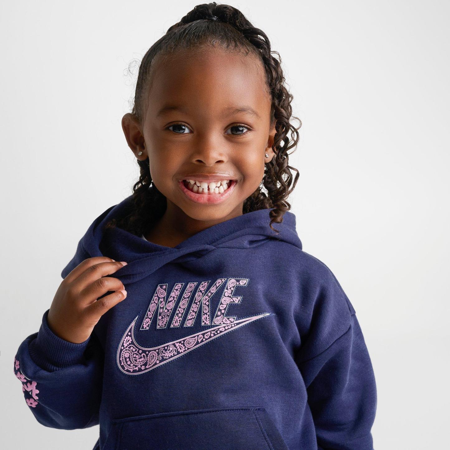 Girls' Toddler Nithtke Paisley Pullover Hoodie and Jogger Pants Set - Midnight Navy