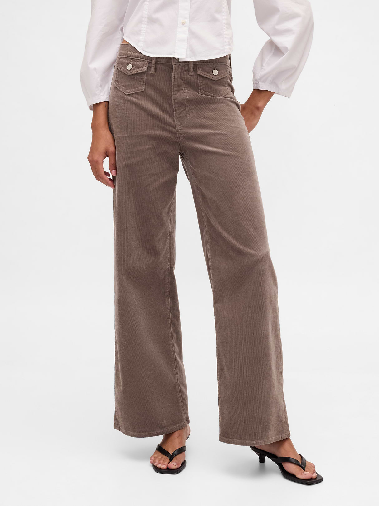 High Rise Stride Wide-Leg Jeans - Plymouth rock brown