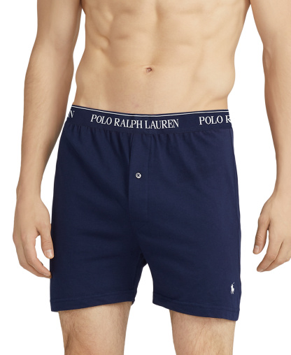 Polo Ralph Lauren Men's 5-Pack Classic-Fit Cotton Knit Boxers - Blue
