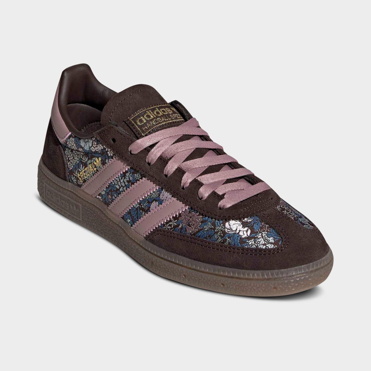 Women's adidas Originals Handball Spezial Casual Shoes - Part 1 - Aurora Coffee/Magic Mauve/Gum - Both shoes facing left
