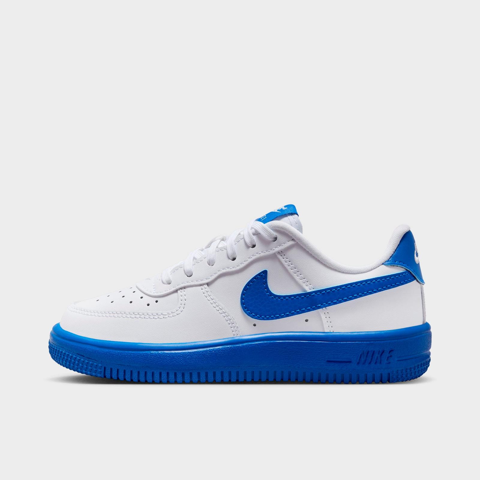 Little Kids' Nike Force 1 Casual Shoes - White/Game Royal