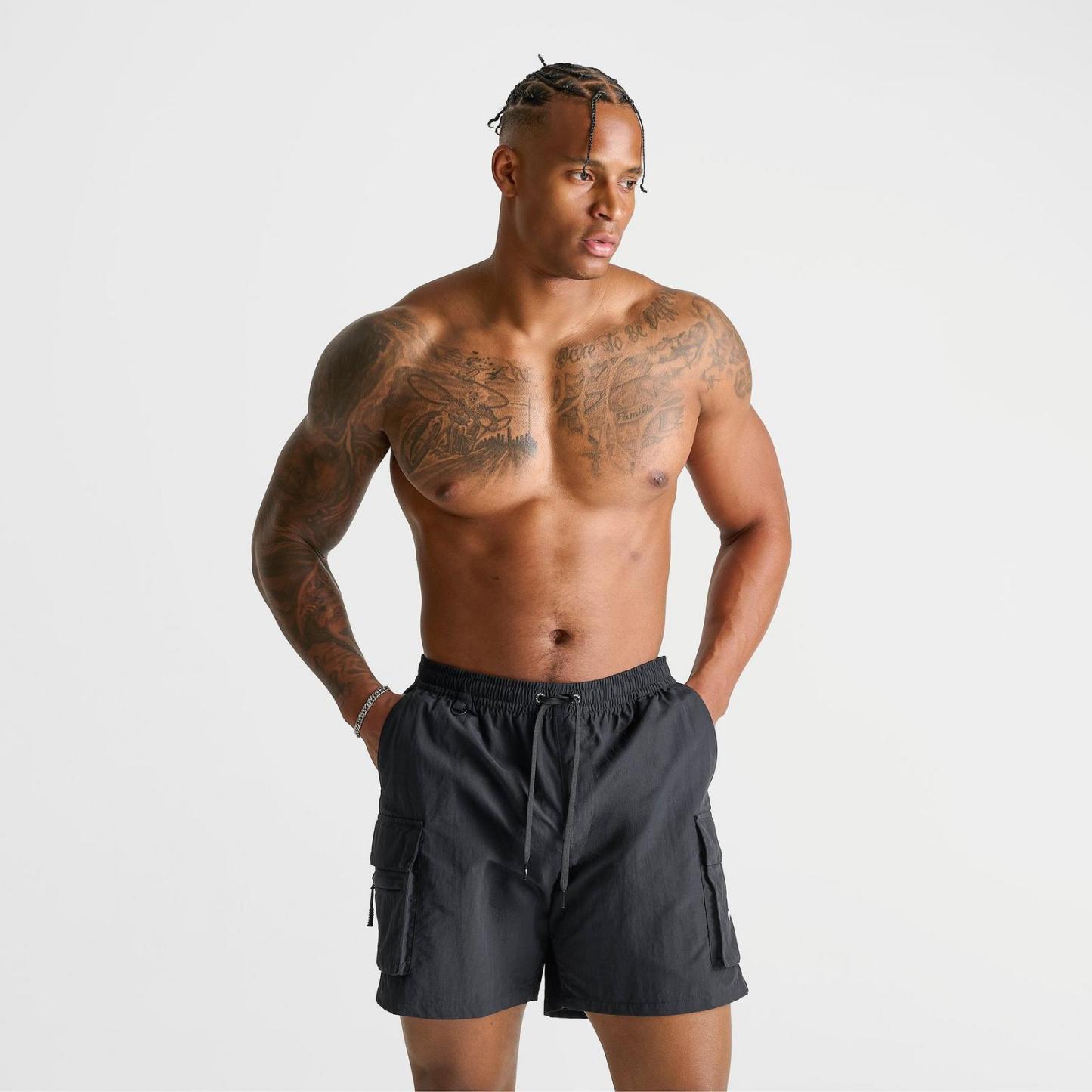 Men's Nike Packable Cargo 7" Swim Shorts - Black