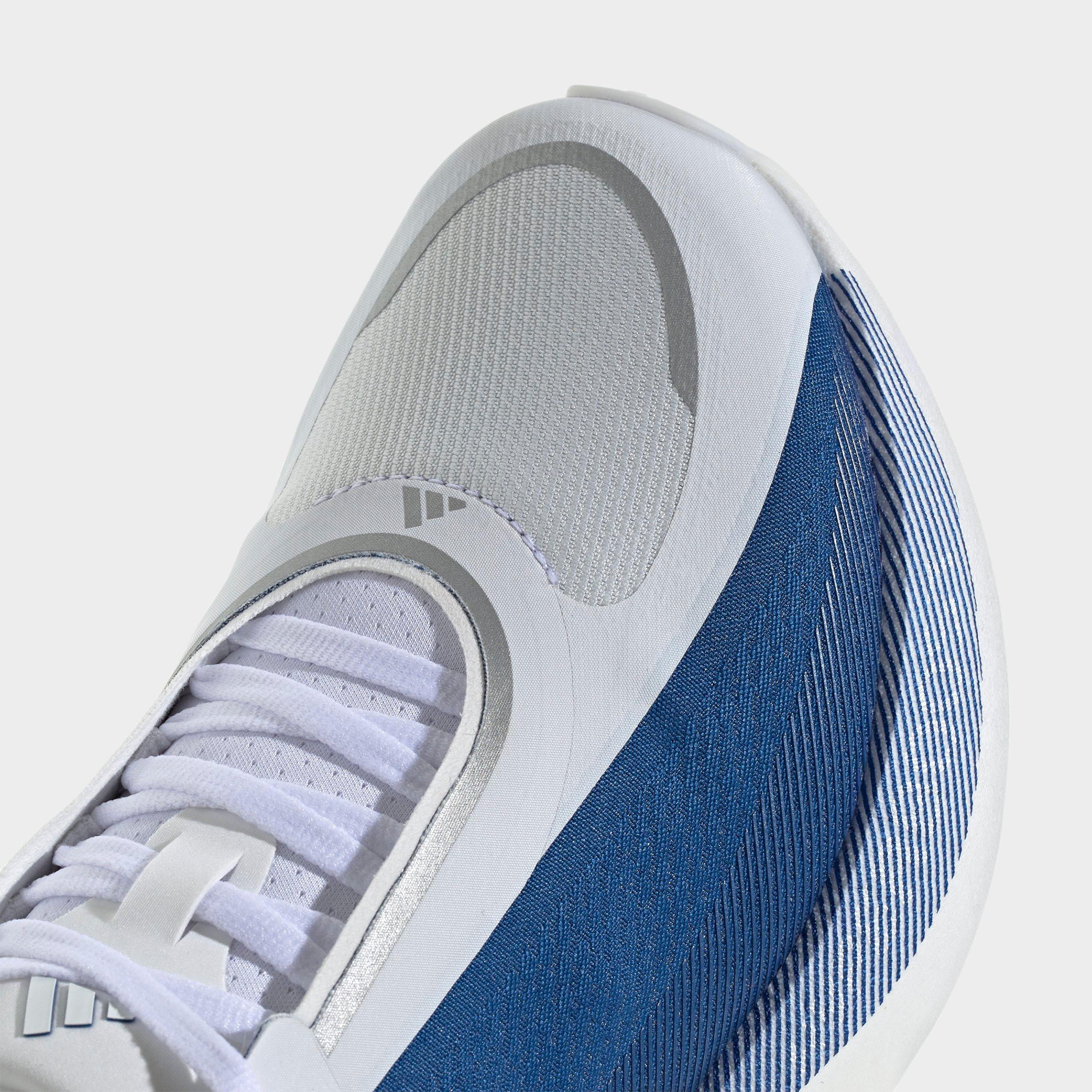 Men's adidas Hyperboost Edge Running Shoes - Part 1 - Cloud White/Equipment Blue/Zero Metallic - Detail shot