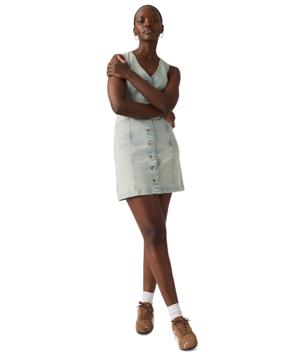 Levi's Women's Vianna Denim Button-Front Vest Dress - A Little Hazy Dress
