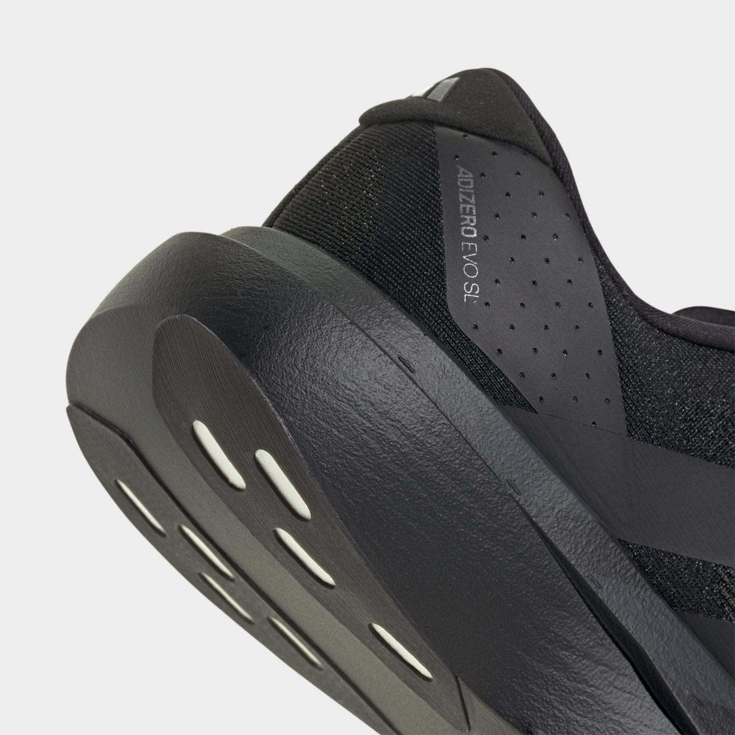 Men's adidas Adizero EVO SL Running Shoes - Part 2 - Core Black/Core Black/Iron Metallic - Detail shot