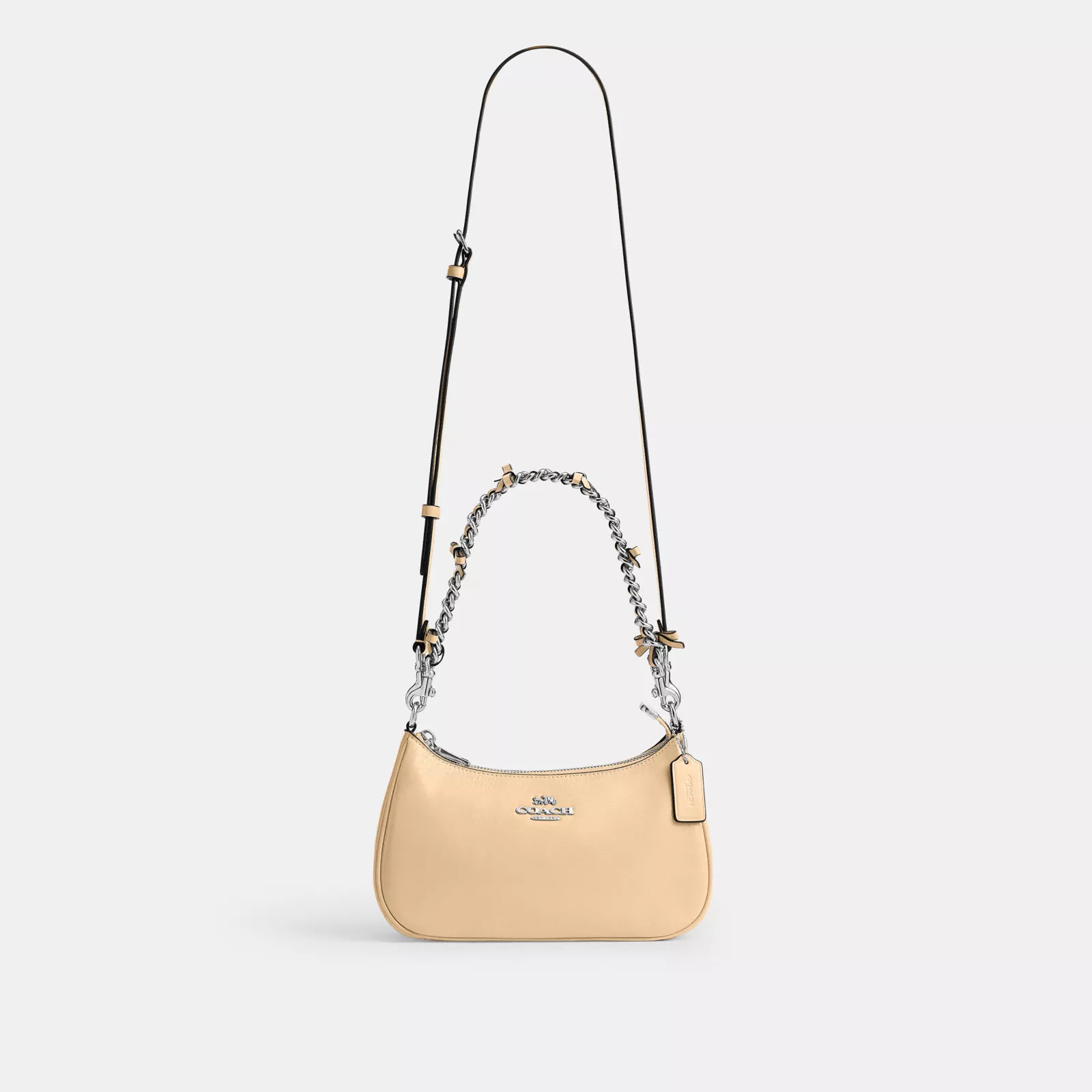 Teri Shoulder Bag With Bows - Silver/Light Sand - view 9