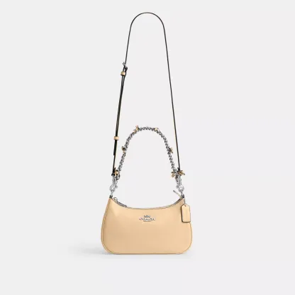 Teri Shoulder Bag With Bows - Silver/Light Sand - view 9