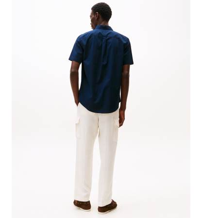 Tommy Hilfiger Men's Short Sleeve Flex Poplin Regular Fit Shirt - Desert Sky