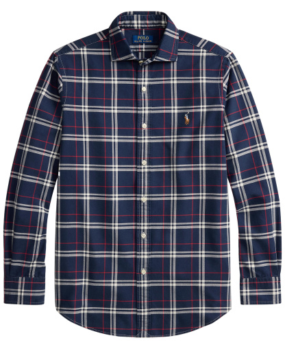 Polo Ralph Lauren Men's Classic-Fit Plaid Brushed Oxford Shirt - Navy Red White