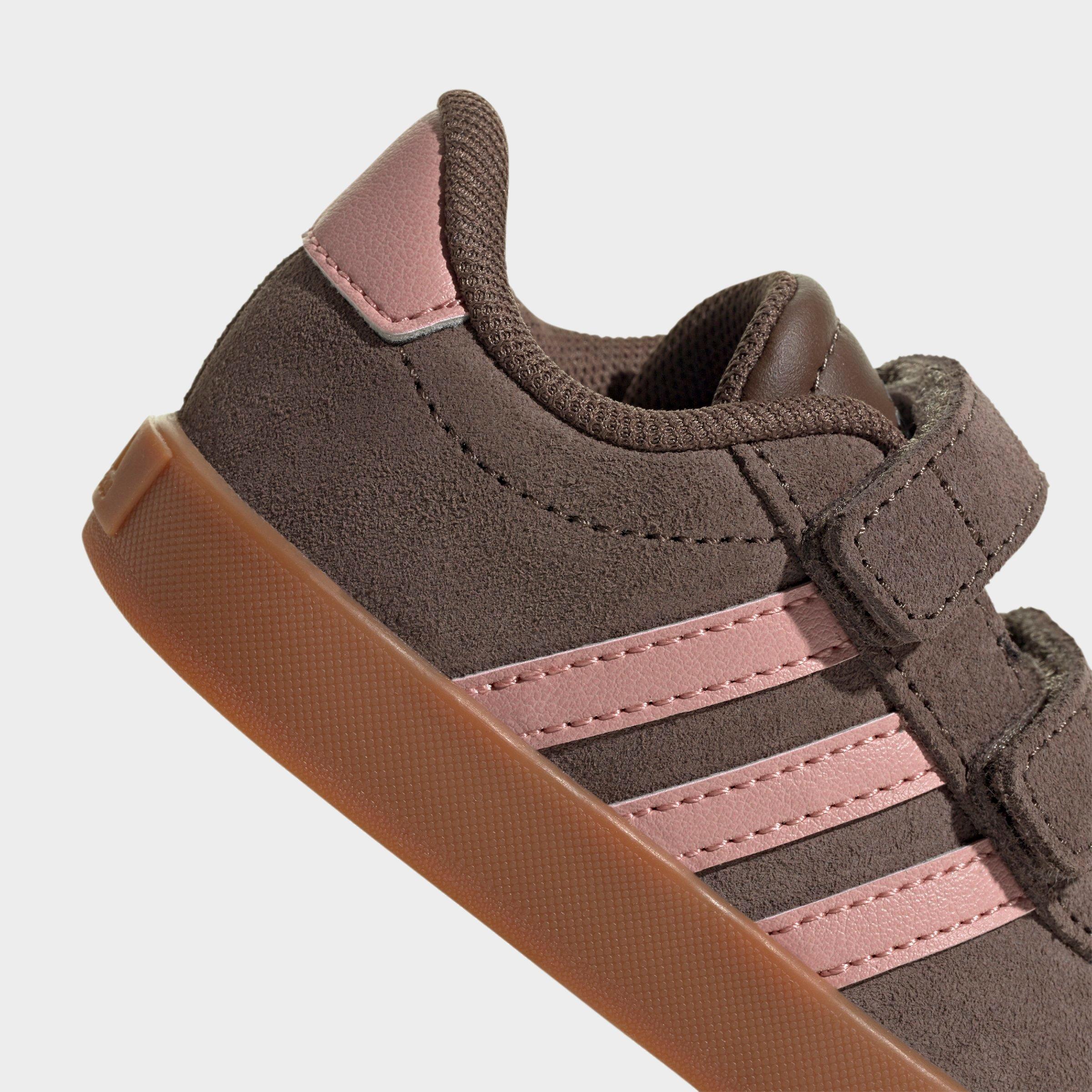 Kids' Toddler adidas VL Court 3.0 Hook-And-Loop Casual Shoes - Earth Strata/Semi Frozen Turbo/Amber Gum - Detail shot