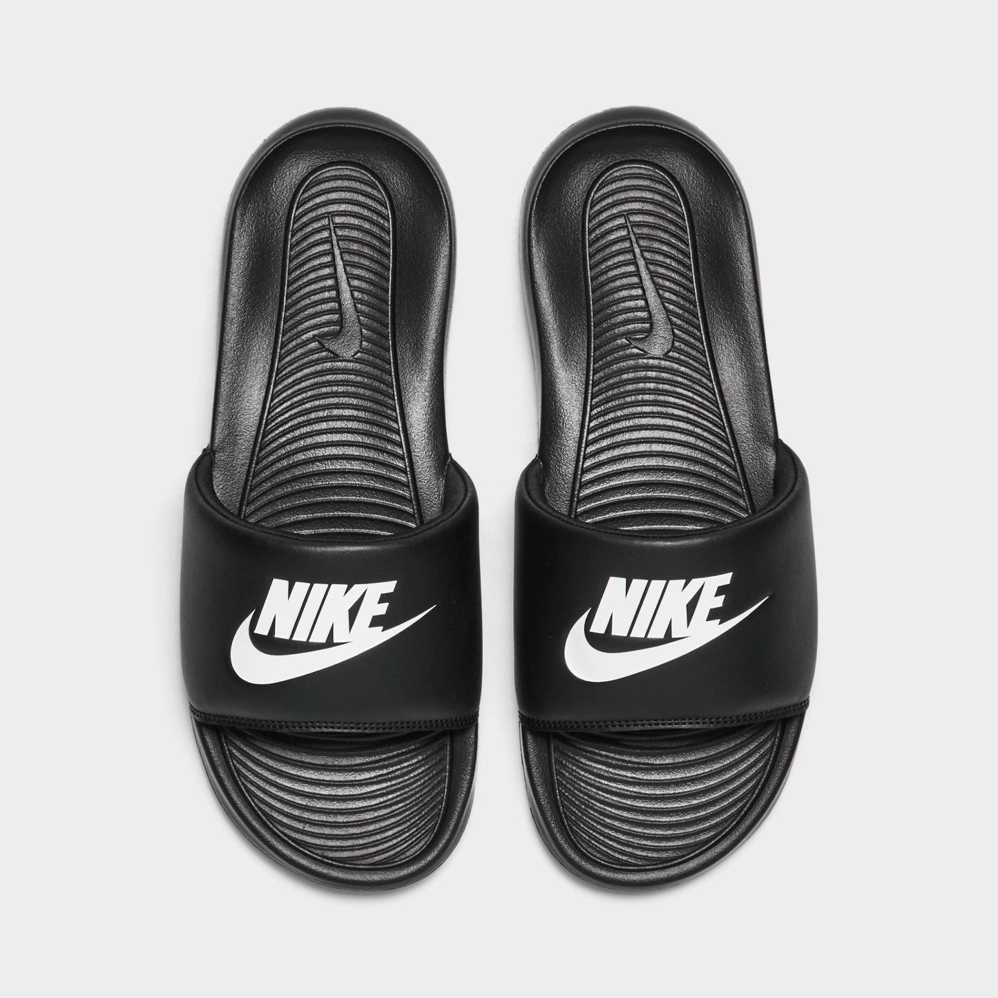 Men's Nithtke Victori One Slide Sandals - Black/Black/White - Top view