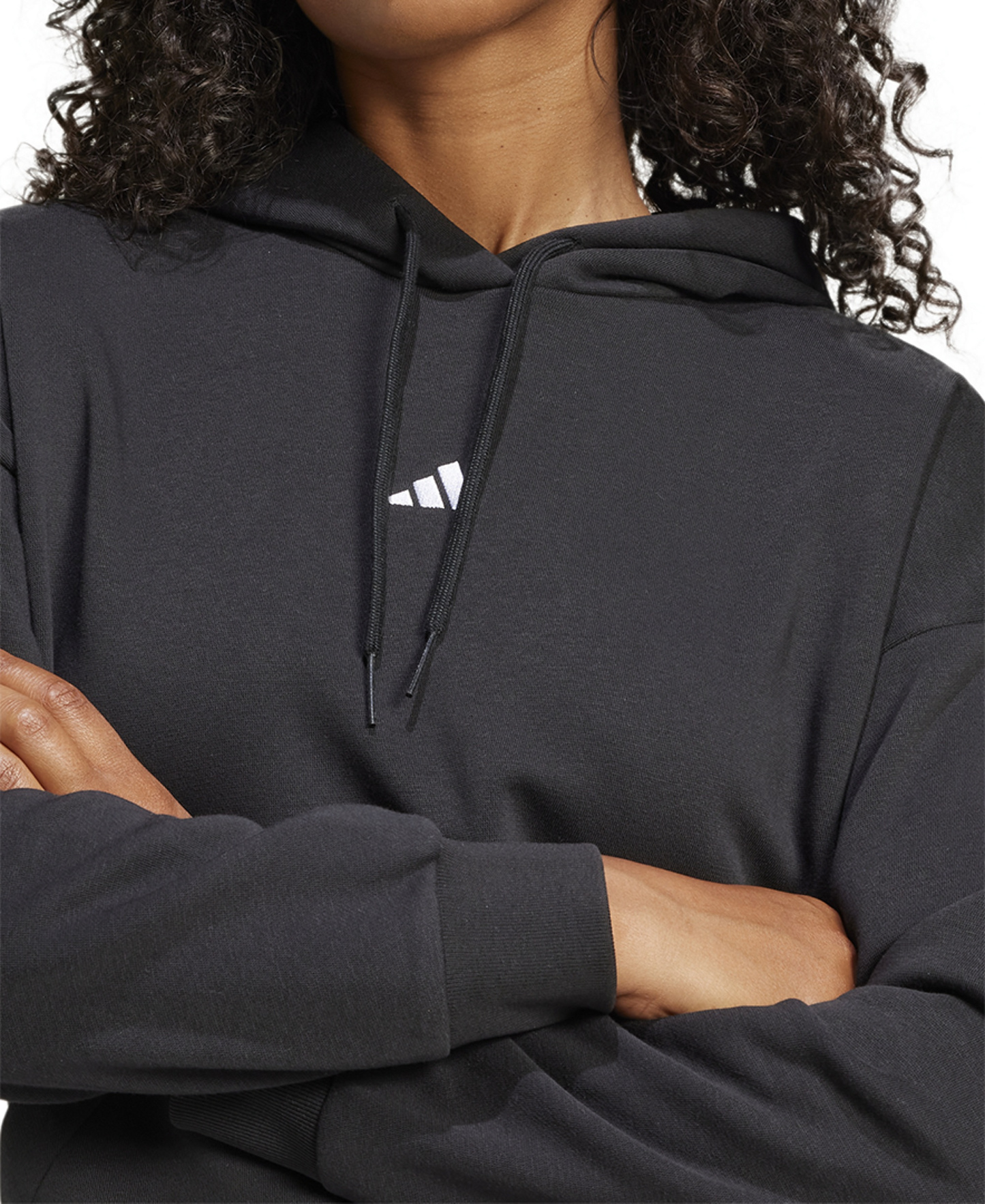 adidas Women's Essentials Long-Sleeve Logo Hoodie - Black/White