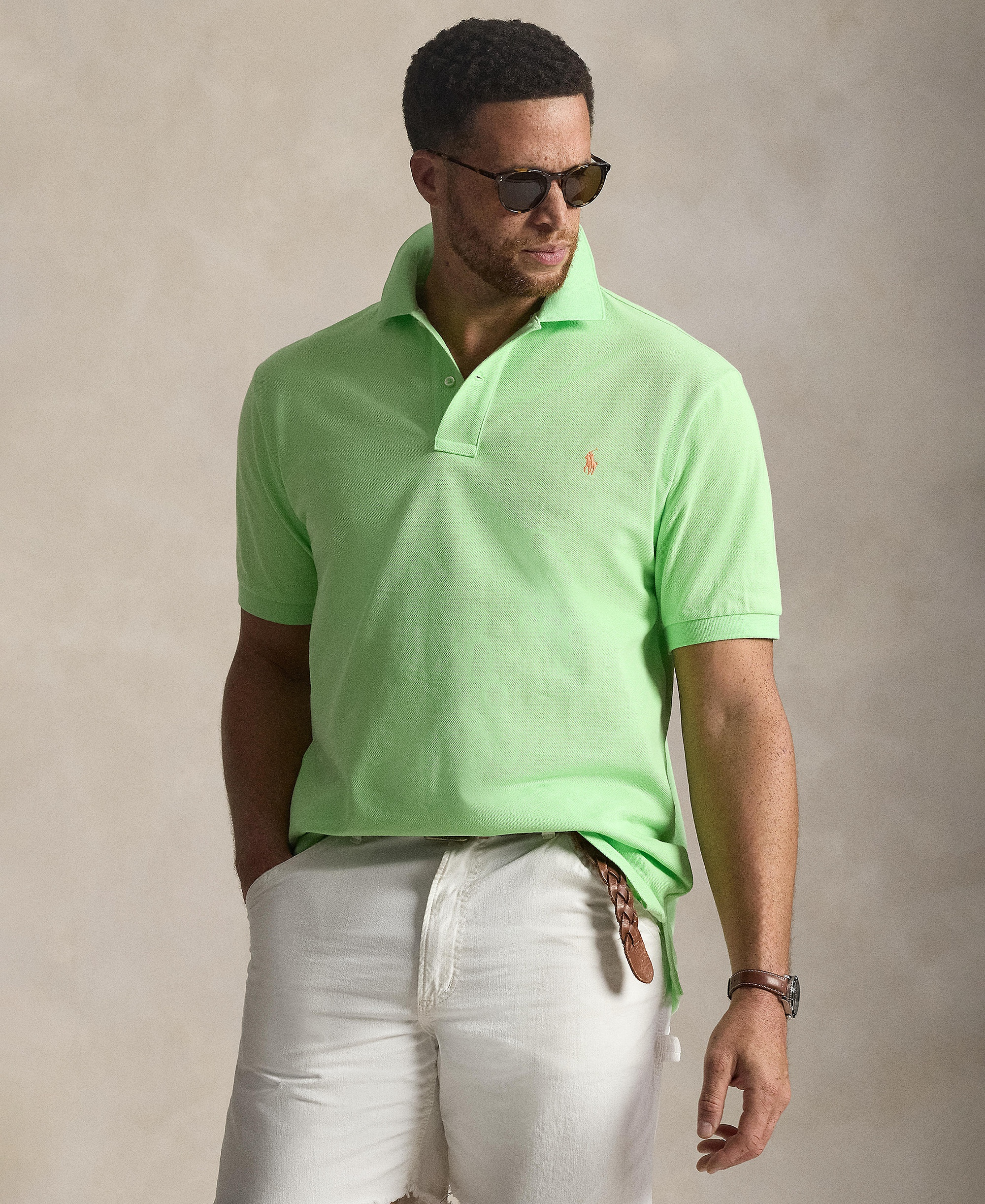 Polo Ralph Lauren Men's Big & Tall The Iconic Mesh Polo Shirt - Cruise Lime
