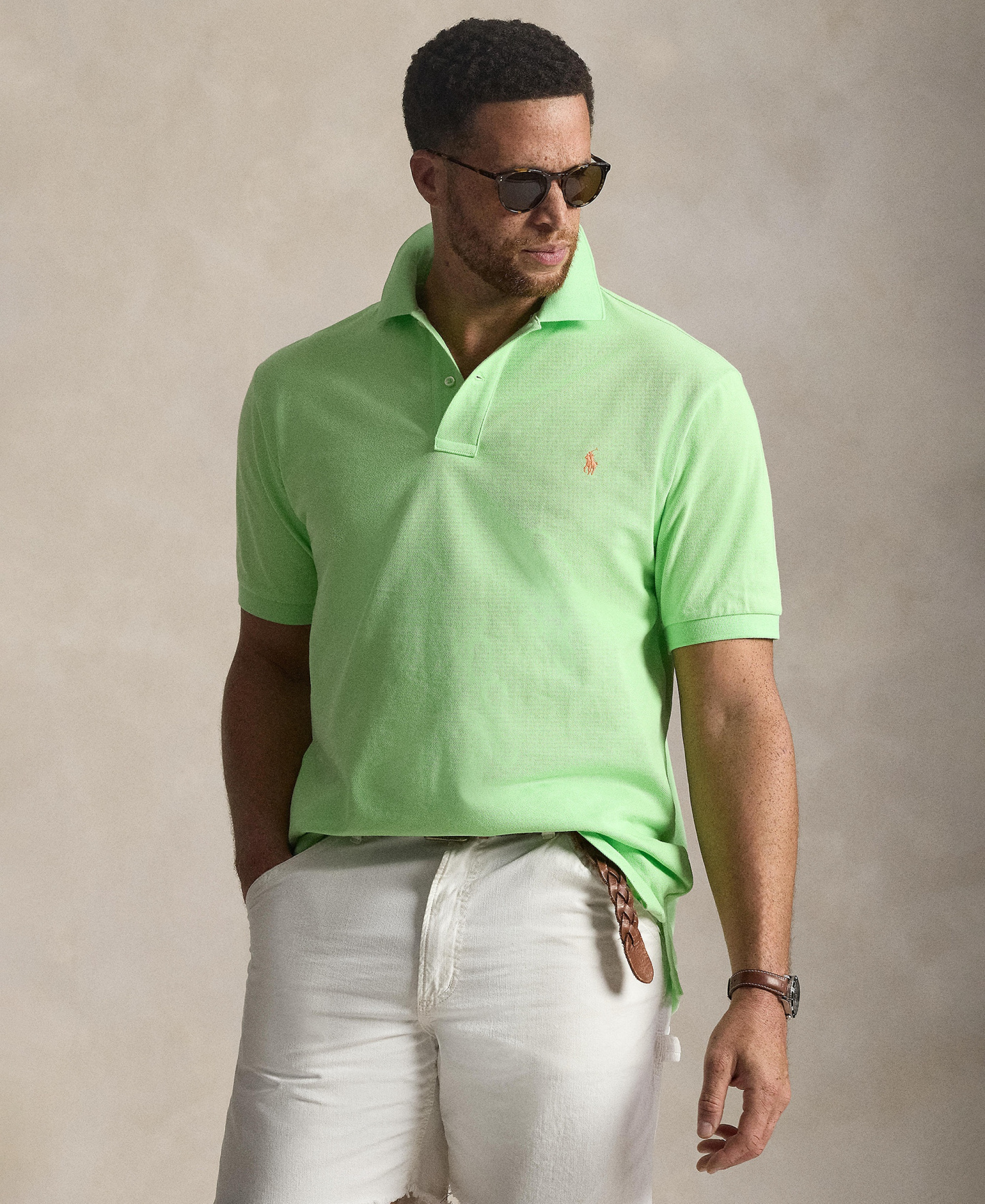 Polo Ralph Lauren Men's Big & Tall The Iconic Mesh Polo Shirt - Cruise Lime