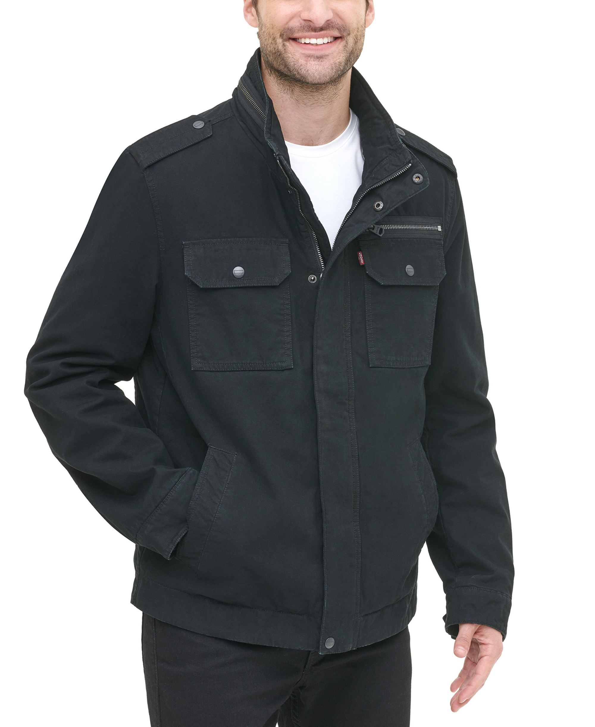 Levi's Men's Cotton Zip-Front Jacket - Black