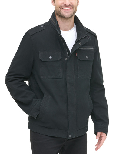 Levi's Men's Cotton Zip-Front Jacket - Black