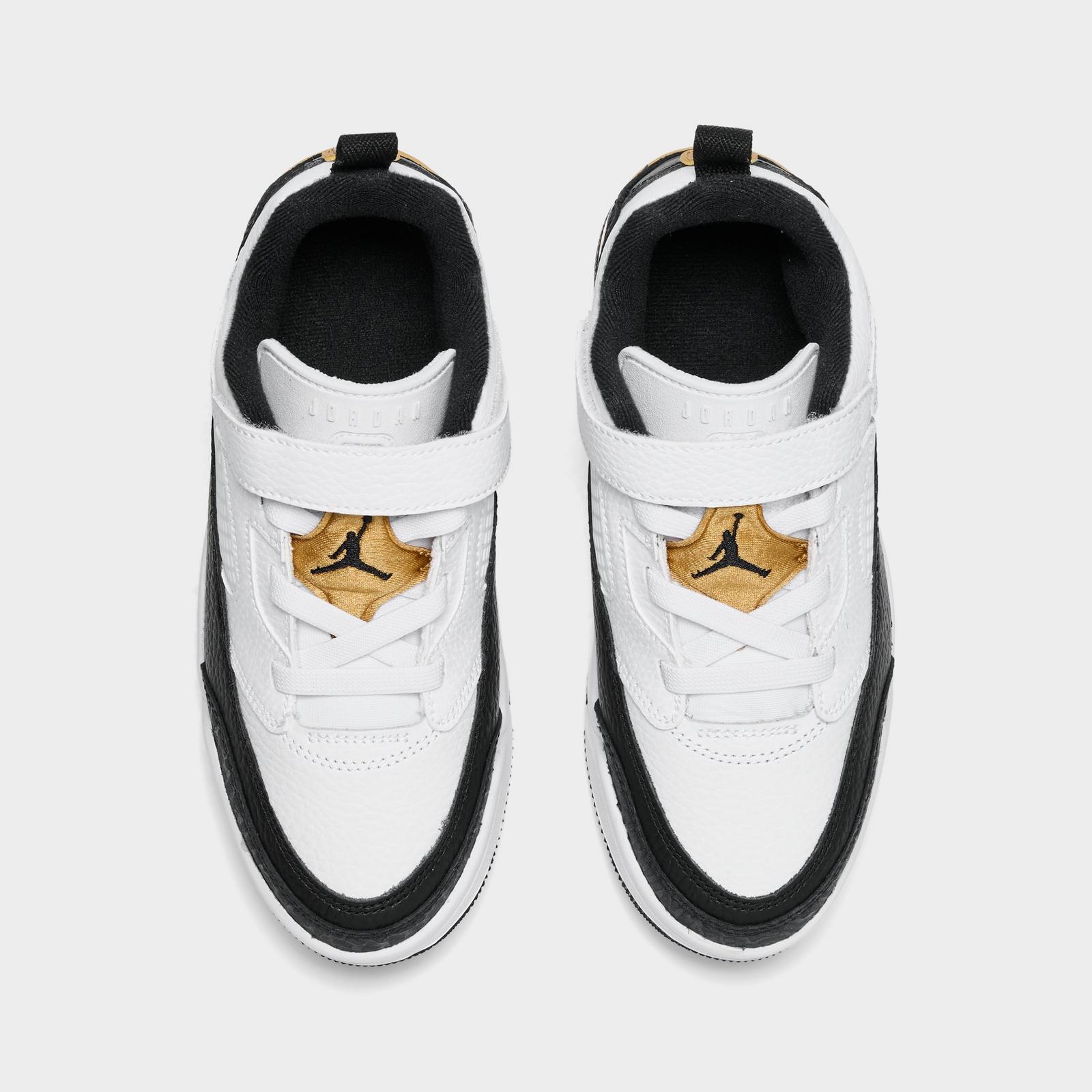 Little Kids' Jordan Spizike Low Casual Shoes - White/Metallic Gold/Black - view 5