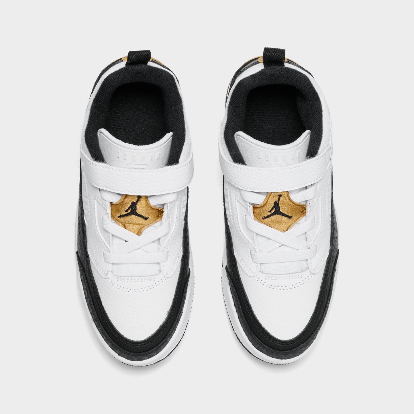 Little Kids' Jordan Spizike Low Casual Shoes - White/Metallic Gold/Black - view 5