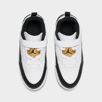 Little Kids' Jordan Spizike Low Casual Shoes - White/Metallic Gold/Black - view 5