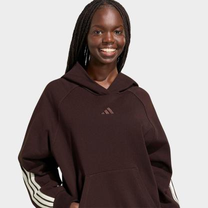 Women's adidas Sportswear Kit 3-Stripes Hoodie - Aurora Coffee/Off White/Off White