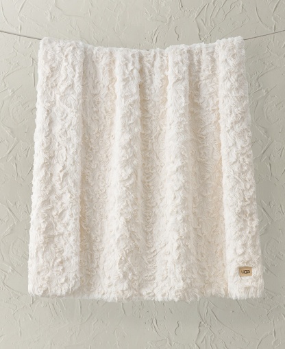 UGG® Adalee Faux Fur Throw, 50" x 70" - Natural