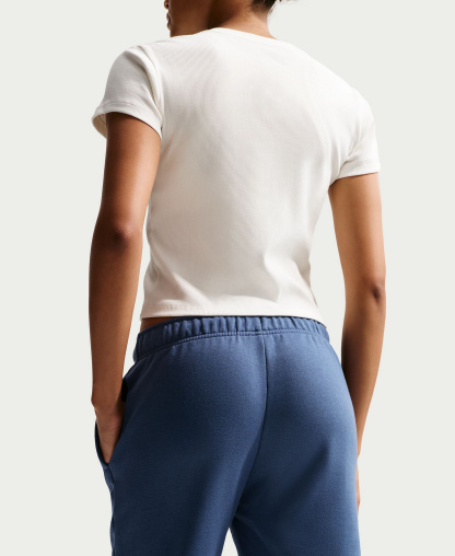 Nike Women's Sportswear Club Fleece Mid-Rise Joggers - Mystic Navy/white
