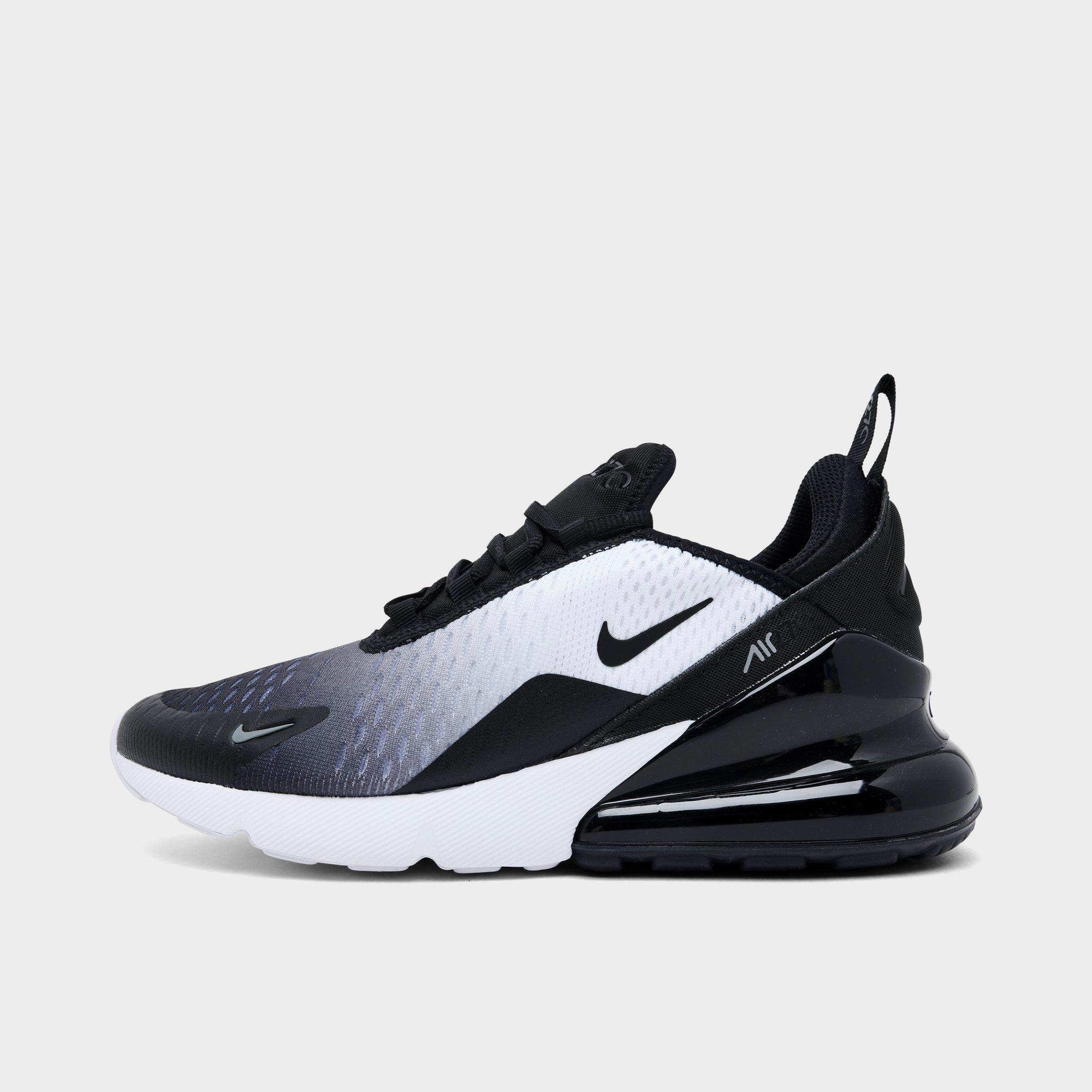 Big Kids' Nithtke Air Max 270 Casual Shoes - Black/White/Cool Grey/Black - Left shoe facing left. Outside of the shoe.