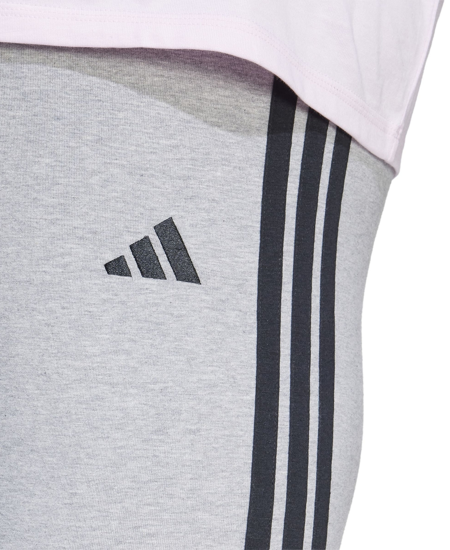 adidas Plus Size Essentials 3-Stripes Cotton Leggings - Medium Grey Heather/Black