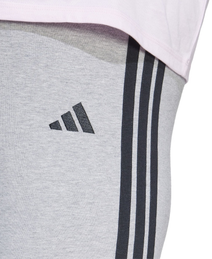 adidas Plus Size Essentials 3-Stripes Cotton Leggings - Medium Grey Heather/Black