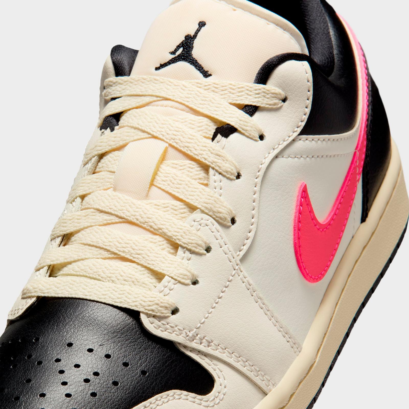 Women's Air Jordan Retro 1 Low Casual Shoes - Pale Ivory/Black/Muslin/Racer Pink - view 3