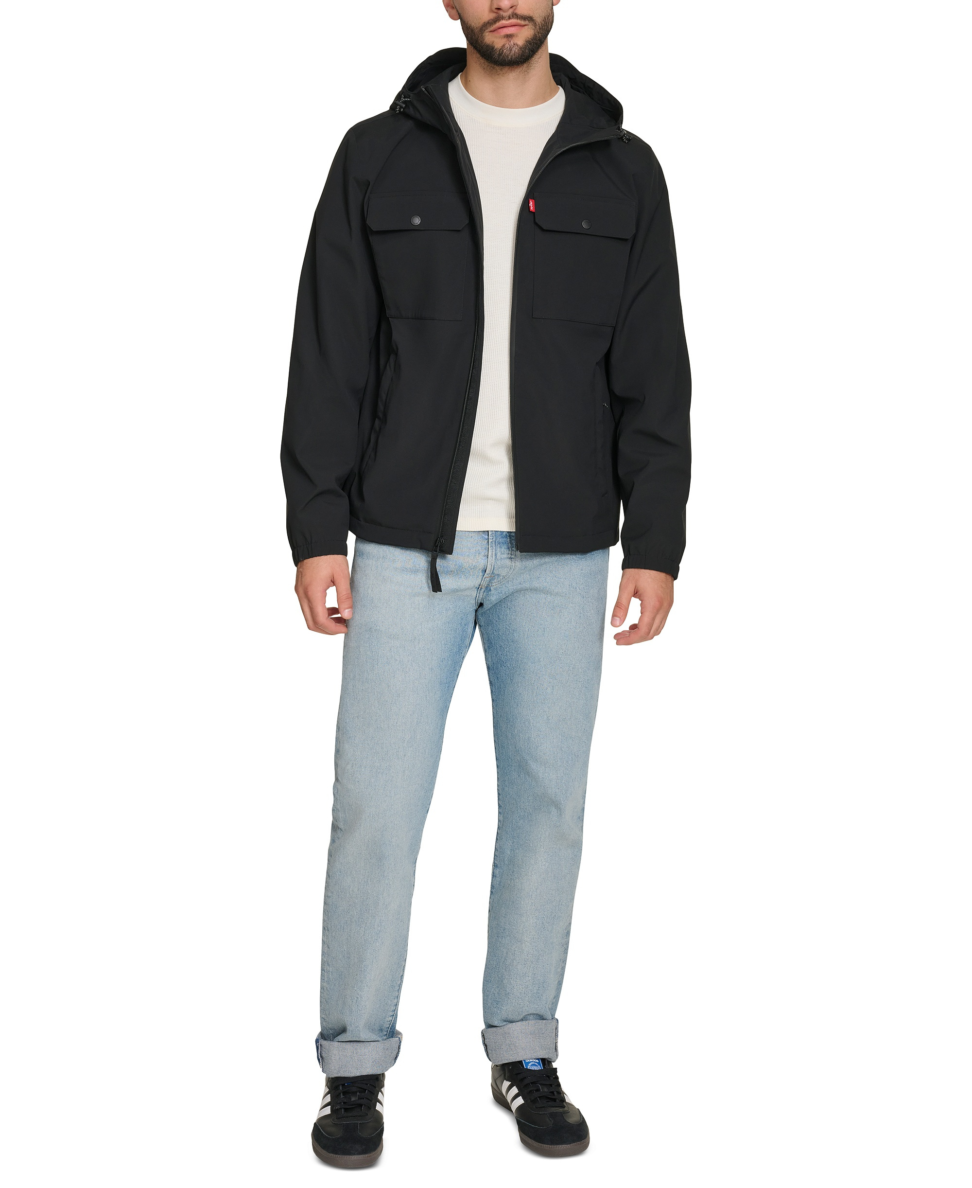 Levi's Men's Hooded Rain Jacket - Black