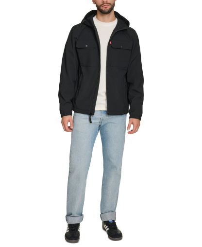 Levi's Men's Hooded Rain Jacket - Black