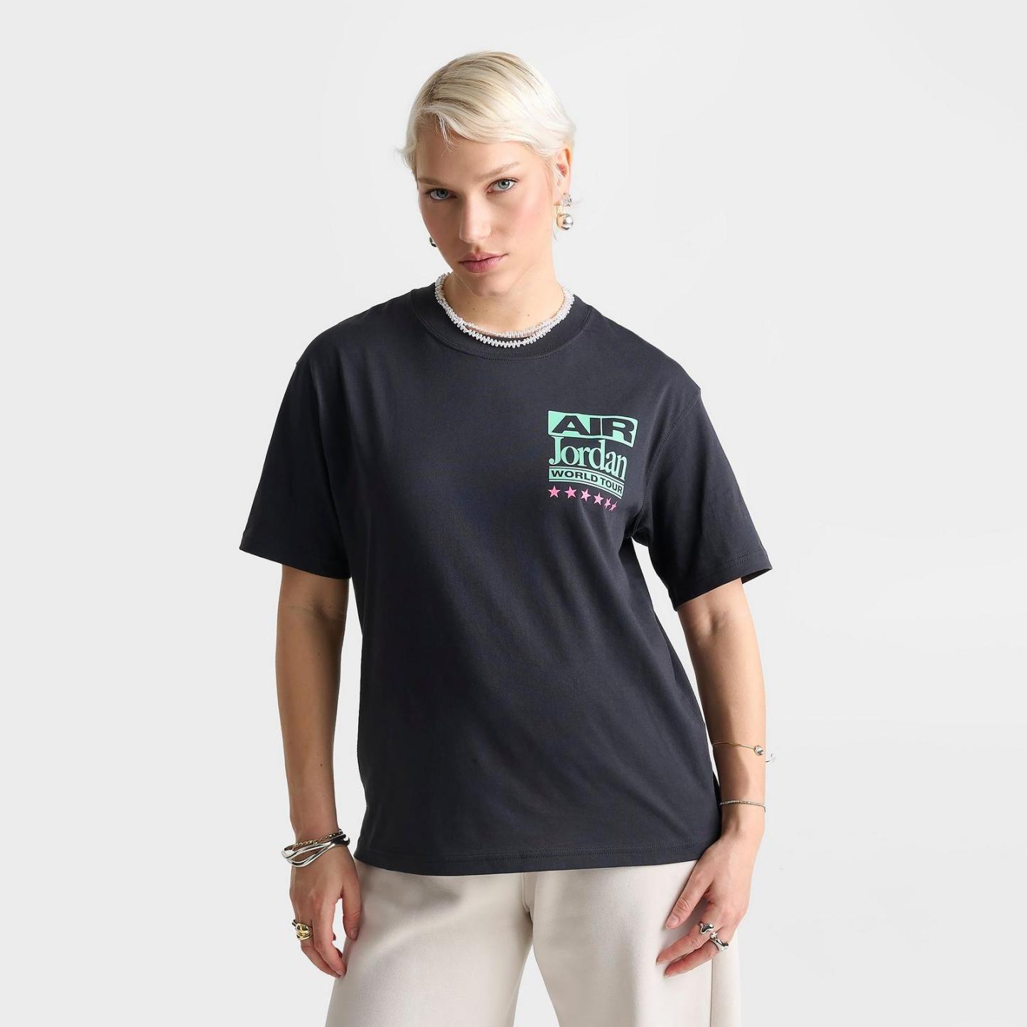 Women's Air Jordan World Tour Girlfriend T-Shirt - Off Noir - view 4