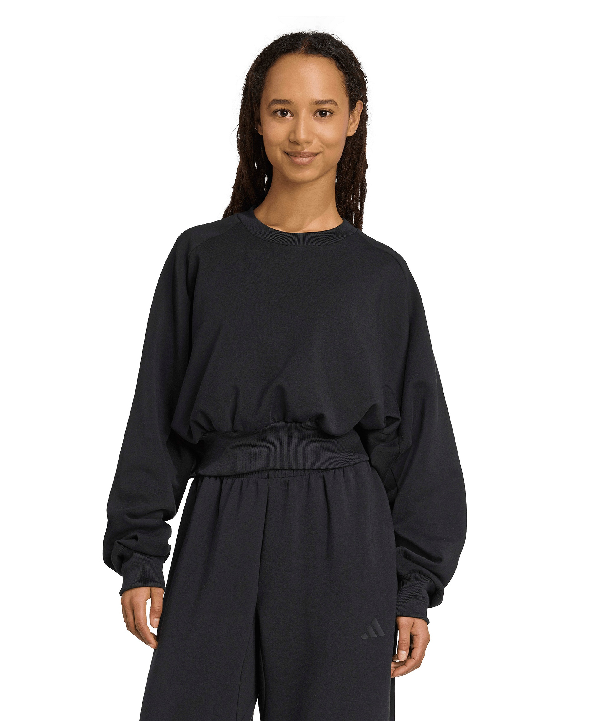 adidas Women's Soft Lux Relaxed Crewneck Sweatshirt - Black