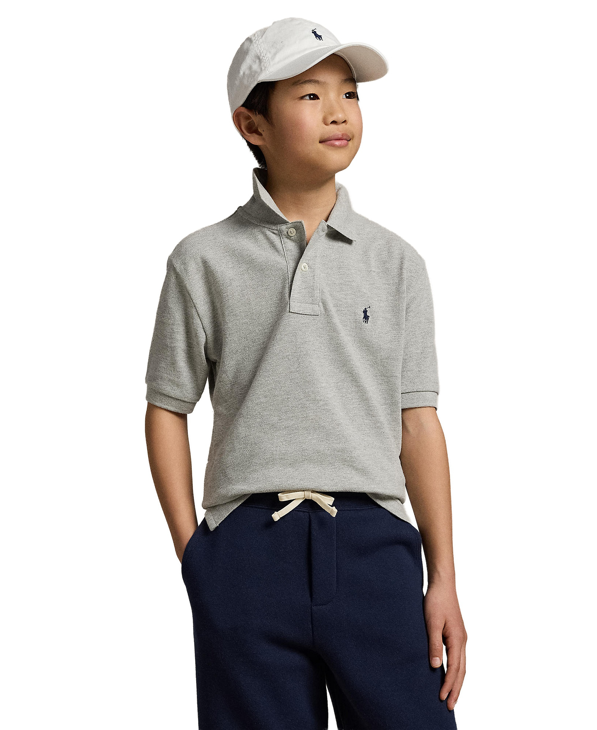 Polo Ralph Lauren 8-20 Boys' Cotton Mesh Logo Polo Shirt - New Grey Heather