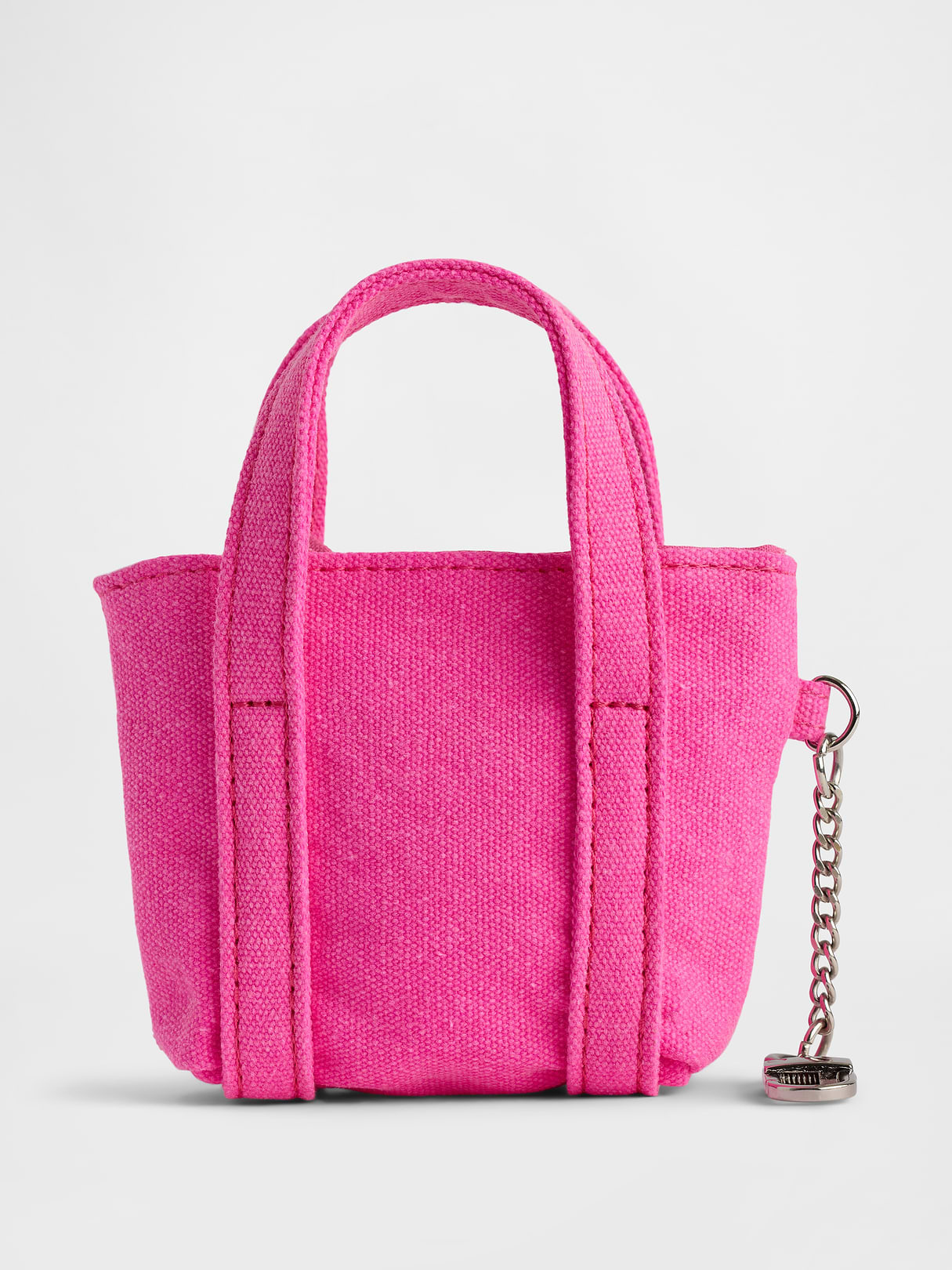 Logo Tote Bag Charm - Neon pink glow