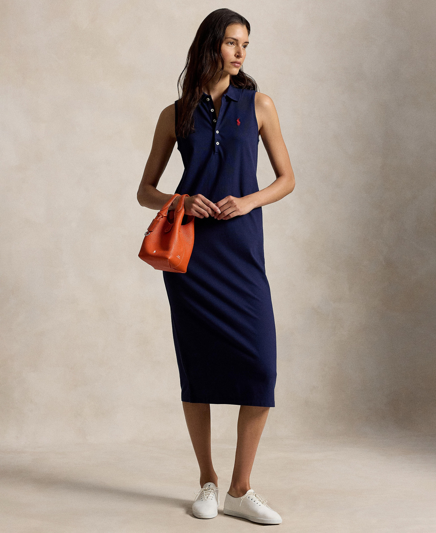 Polo Ralph Lauren Women's Stretch-Cotton Sleeveless Polo Dress - Newport Navy