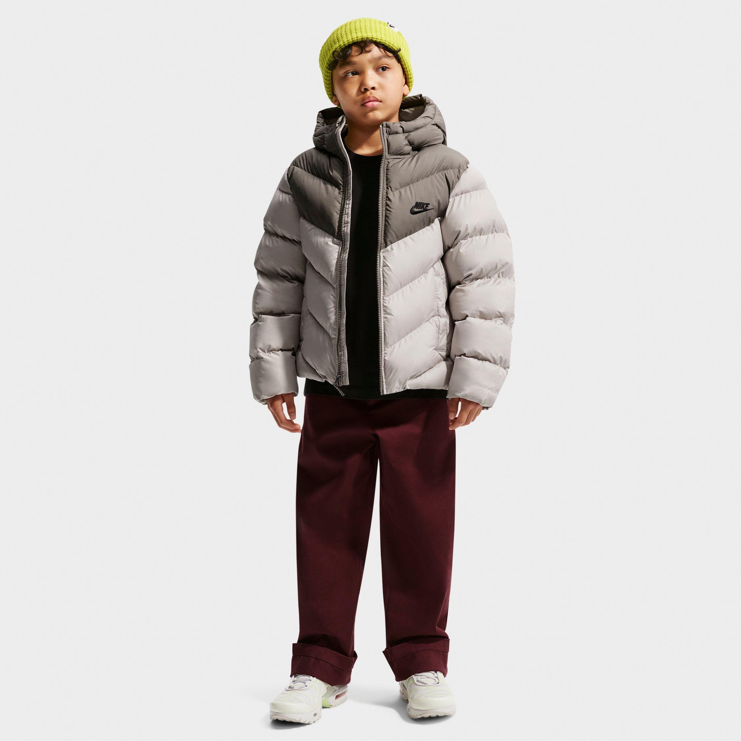 Big Kids' Nithtke Sportswear All Day Play Therma-FIT Puffer Jacket - Moon Particle/Cave Stone/Black