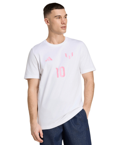 adidas Men's Messi Crewneck T-Shirt - White/Pink
