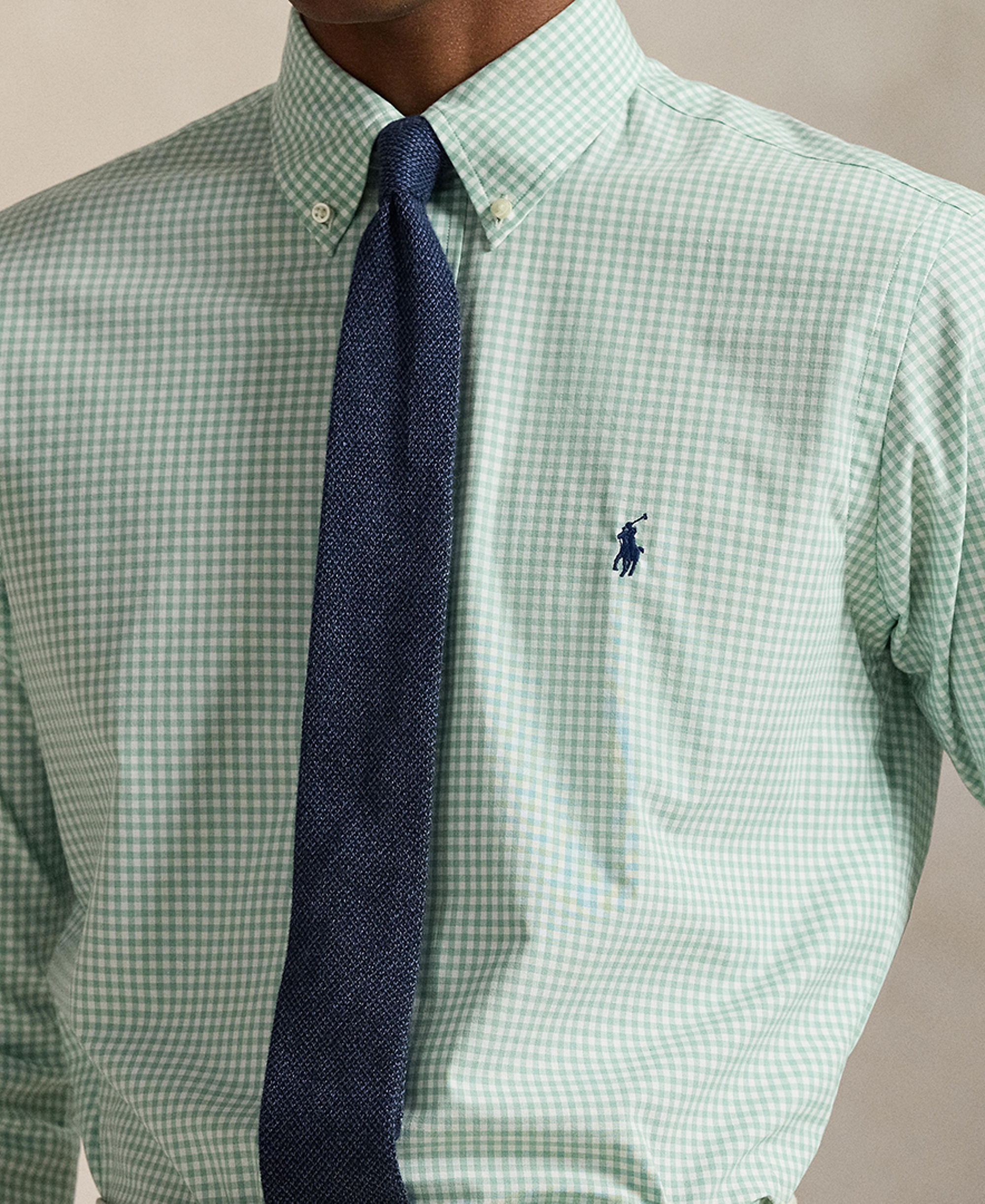 Polo Ralph Lauren Men's Slim-Fit Stretch Shirt - Essex Green White