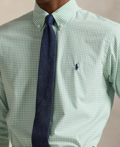 Polo Ralph Lauren Men's Slim-Fit Stretch Shirt - Essex Green White