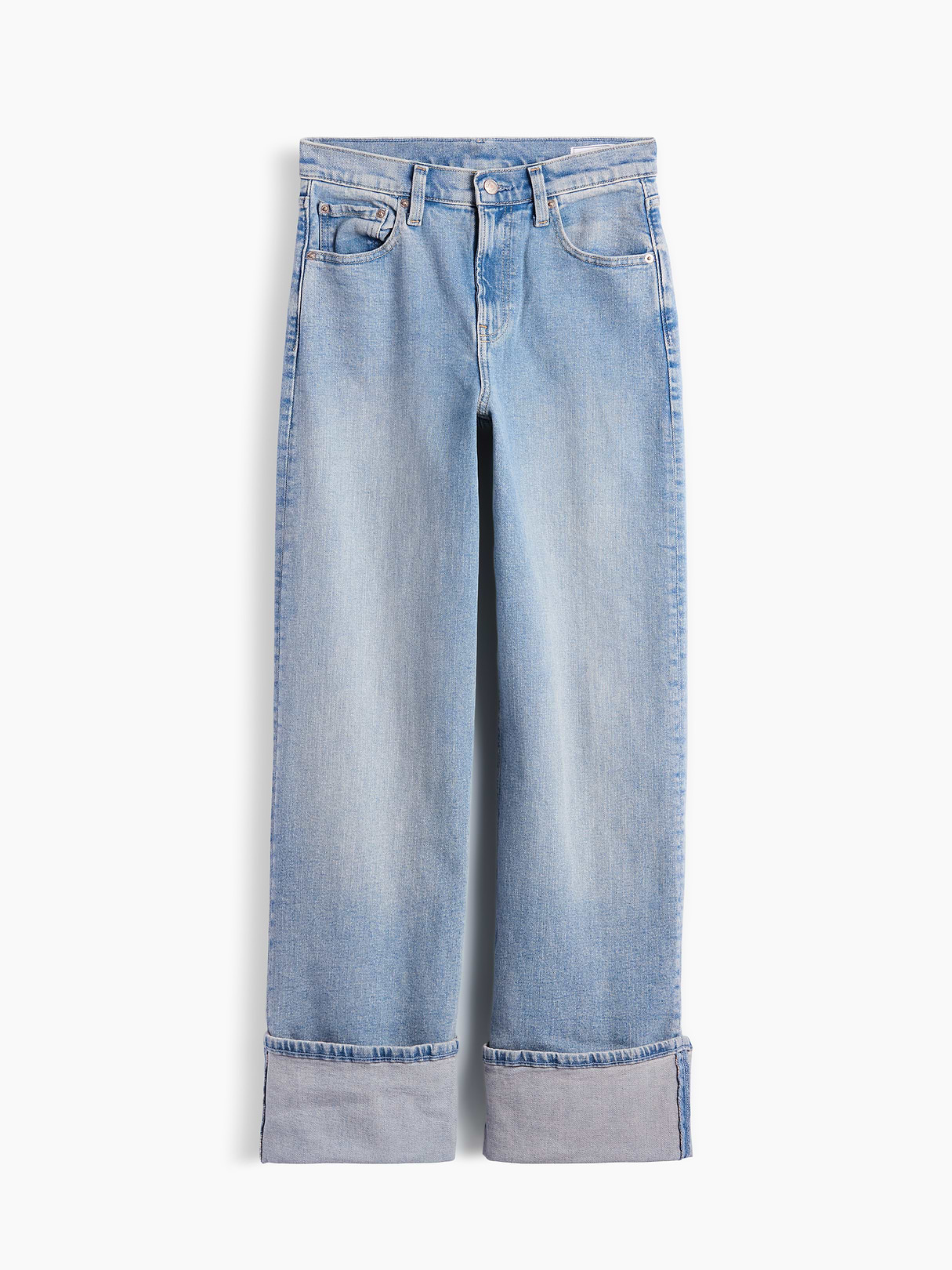 High Rise Stride Wide-Leg Jeans - Light wash indigo