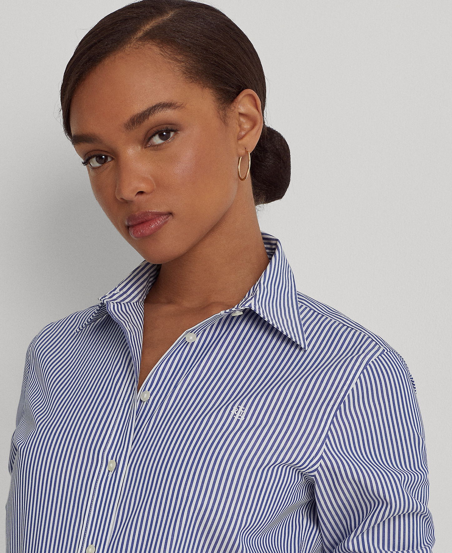 Lauren Ralph Lauren Non-Iron Straight-Fit Shirt - Blue/White