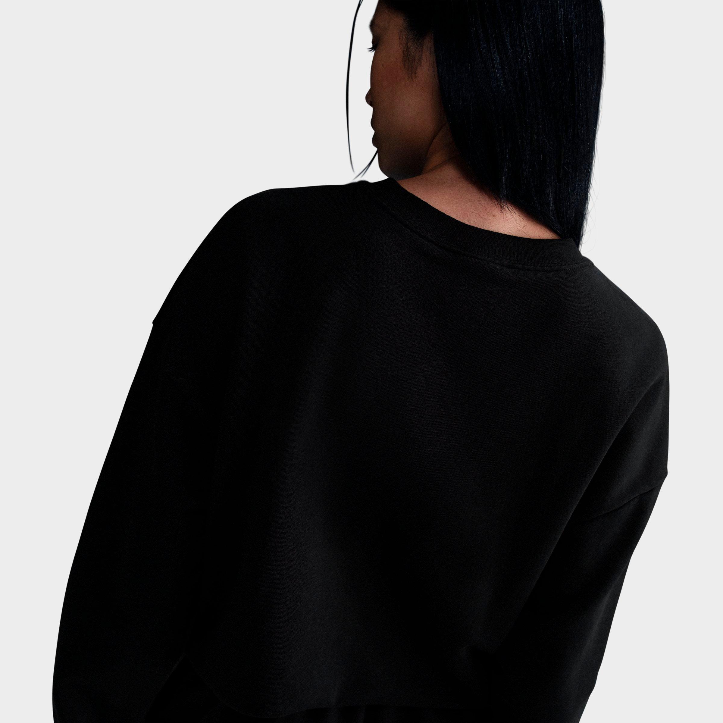 Women's Nithtke Sportswear Club Fleece Loose Crewneck Sweatshirt - Black/White